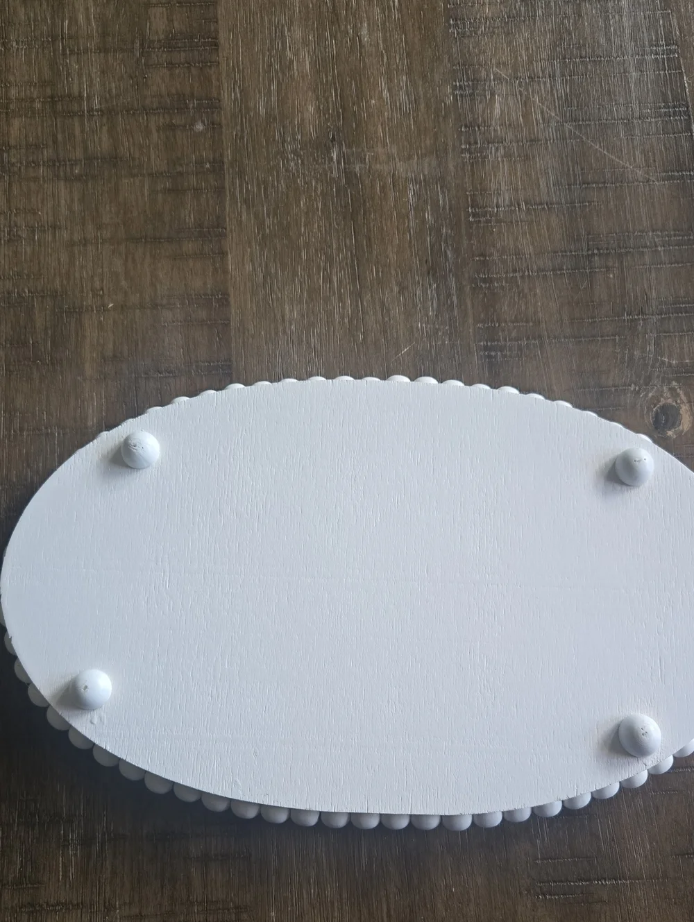 White Decorative Oval Serving Tray